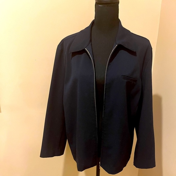 Talbot’s Zip front Stretch Jacket, Navy Size Large - Picture 1 of 4